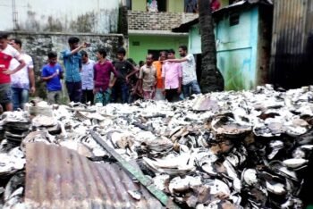 নগরীর মহাজনপট্টি এলাকায় গোডাউনে অগ্নিকান্ড কয়েকটি ঘর পুড়ে ছাই