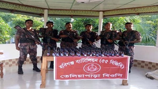 মাধবপুরে ভারতীয় ফেন্সিডিল জব্দ