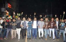 দক্ষিণ সুরমায় মশাল জ্বালিয়ে মিছিল করল ছাত্রদল