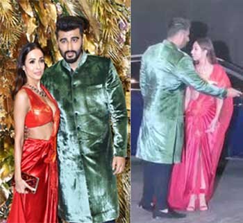 মালাইকাকে হাত দিয়ে আড়াল করলেন অর্জুন