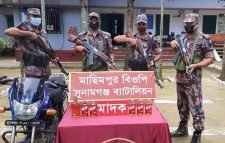 বিশ্বম্ভরপুরে বিজিবির হাতে মাদকসহ ভারতীয় পণ্য আটক