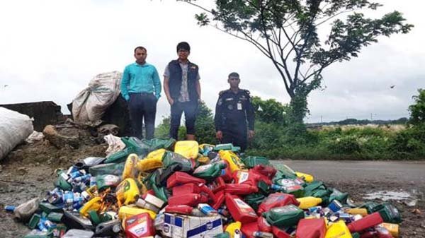 দক্ষিণ সুরমায় ১০ বছর ধরে নকল মবিলের ব্যবসা, দোকান সিলগালা