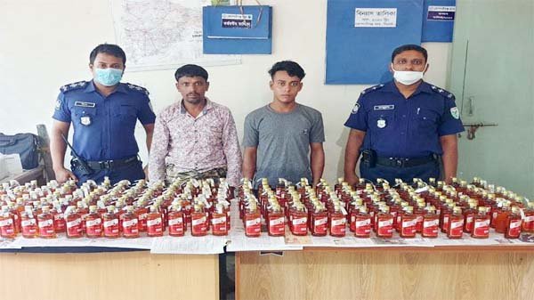 কোম্পীনগঞ্জে মদসহ ২ মাদক ব্যবসায়ী আটক