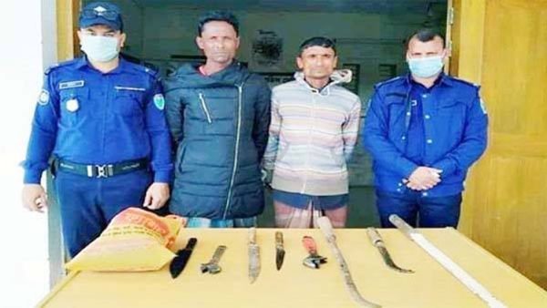 দক্ষিণ সুনামগঞ্জে দেশীয় অস্ত্রসহ ২ ডাকাত আটক