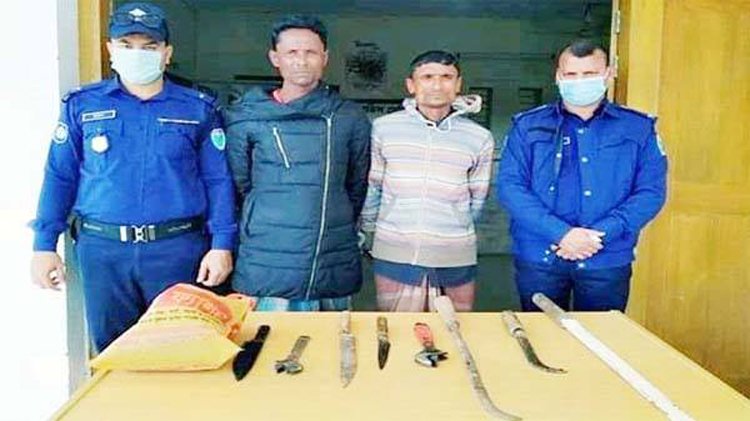 দক্ষিণ সুনামগঞ্জে দেশীয় অস্ত্রসহ ২ ডাকাত আটক