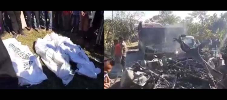 গোলাপগঞ্জে ট্রাকের ধাক্কায় প্রাইভেট কারে সিলিন্ডার  বিস্ফোরনে শিশু সহ নিহত ৪