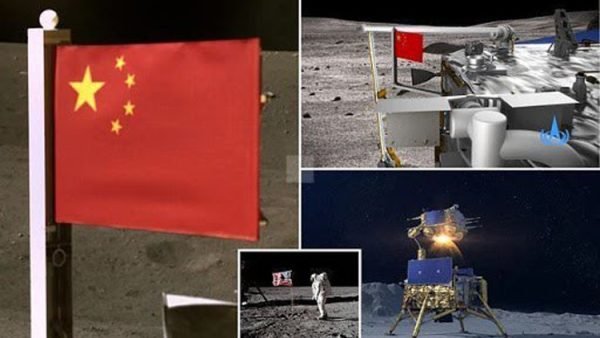 বিশ্বের দ্বিতীয় দেশ হিসেবে চাঁদের পৃষ্ঠে নিজেদের পতাকা স্থাপন করেছে চীন