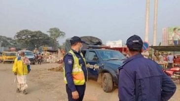 শায়েস্তাগঞ্জে পুলিশের উদ্যোগে দৃষ্টিনন্দন হচ্ছে মহাসড়ক