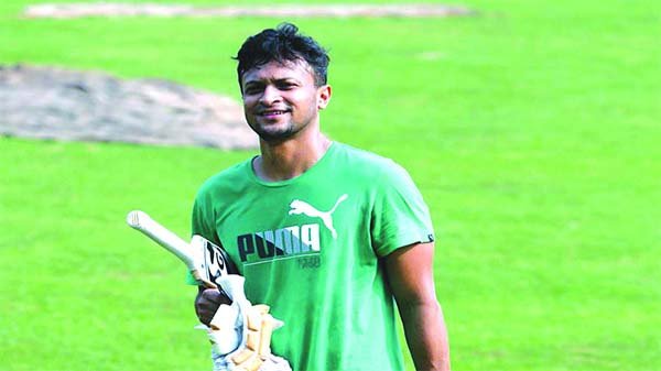 চুলের নতুন স্টাইল নিয়ে অনুশীলনে সাকিব