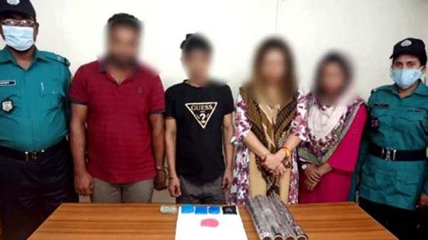 সিলেটে দুই নারীসহ ৪ মাদক ব্যবসায়ী আটক