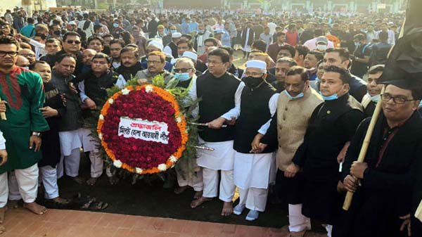 মাতৃভাষা দিবসে সিলেট জেলা আ.লীগের প্রভাতফেরি ও শ্রদ্ধা নিবেদন