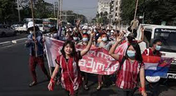 আজও বড় বিক্ষোভের প্রস্তুতি মিয়ানমারে