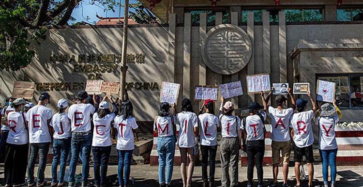 চীনকে মিয়ানমার ছাড়ার কথা বলছে গণতন্ত্রপন্থীরা