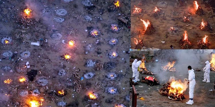 ভারত এখন মৃত্যুপুরী শহর, জায়গা নেই শশ্মানে দেয়া হচ্ছে গণচিতা