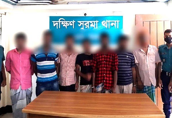 দক্ষিণ সুরমা থেকে ৭ জুয়াড়ি আটক