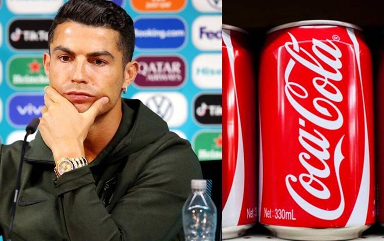 বিজ্ঞাপনী সংস্থার পানীয় সরিয়ে দিয়ে আলোচনার খোরাক হয়েছেন রোনালদো
