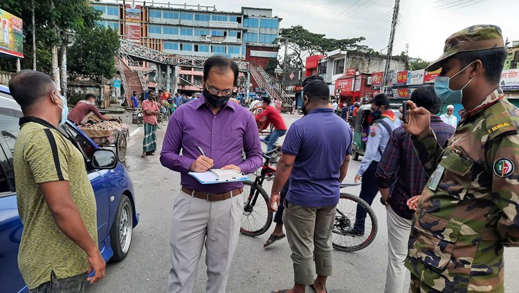 লকডাউন অমান্য, সিলেটে ১২৮ মামলা-জরিমানা