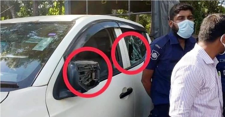 নোয়াখালীতে ম্যাজিস্ট্রেটের গাড়িতে হামলা-ভাঙচুর