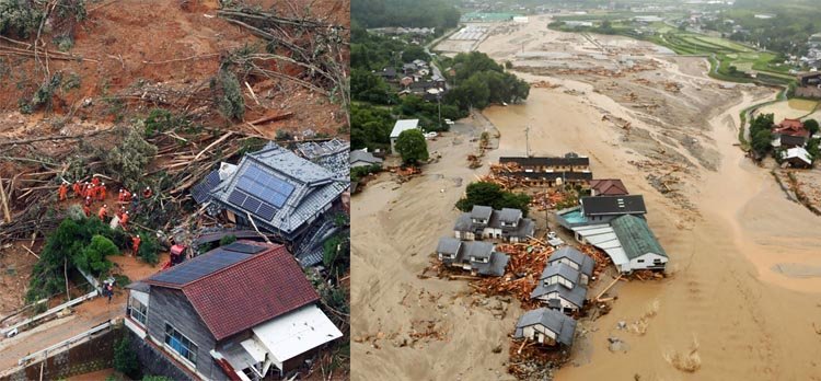 ভারীবর্ষণে জাপানে ভয়াবহ ভূমিধস