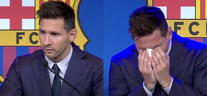 বিদায়ী সংবাদ সম্মেলনে মেসি কাঁদলেন, কাঁদালেন