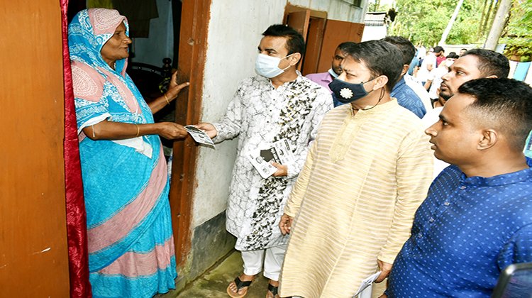 সিলেট-৩ আসনে নৌকার পক্ষে ভোট চাইলেন মহানগর যুবলীগ