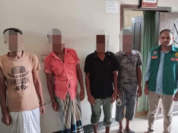 এয়াপোর্টের টিলাগাঁও থেকে ৪ জুয়াড়িকে আটক