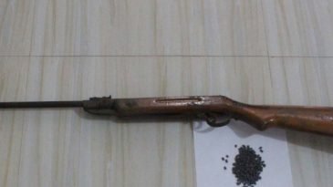 লাখাইয়ে পরিত্যক্ত এয়ারগান ও গুলি উদ্ধার