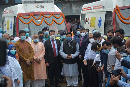 সিলেটবাসীকে ভারত সরকারের লাইফ সাপোর্ট অ্যাম্বুলেন্স উপহার