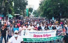 সাম্প্রদায়িক হামলার প্রতিবাদে সিলেটে ছাত্রলীগের বিক্ষোভ মিছিল