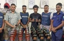 শায়েস্তাগঞ্জে ভারতীয় মদসহ যুবক গ্রেপ্তার