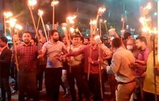 নয়াপল্টনে রিজভীর নেতৃত্বে মশাল মিছিল, পুলিশি হামলার অভিযোগ