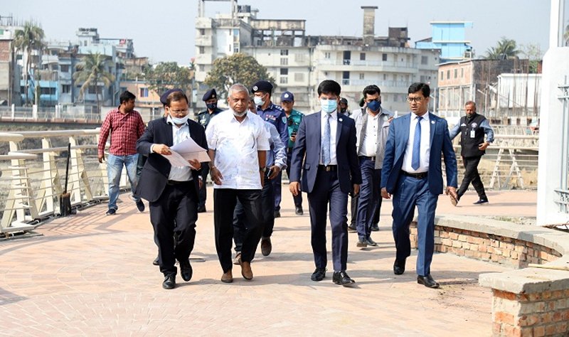 ধোপাদীঘির উন্নয়ন কাজ পরিদর্শনে স্বরাষ্ট্র মন্ত্রণালয়ের সচিব