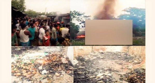 বড়লেখায় অগ্নিকাণ্ডে ছয়টি দোকান পুড়ে অর্ধকোটি টাকার ক্ষয়ক্ষতি