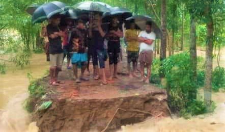 কুলাউড়ায় ফানাই নদীর বাঁধ বেঙে প্লাবিত সাত গ্রাম