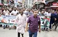 সিলেটে স্বেচ্ছাসেবক দলের বিক্ষোভ মিছিল