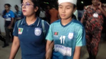 বিলবোর্ডে লেগে গুরুতর আহত নারী ফুটবলার রিতুপর্ণা চাকমা