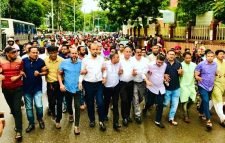 মকসুদকে গ্রেপ্তারের প্রতিবাদে যুবদলের বিক্ষোভ মিছিল