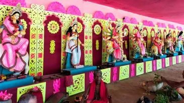 শ্রীমঙ্গলে দেশের একমাত্র আগাম শারদীয় দুর্গাপূজা শুরু