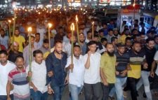 সিলেট নগরীতে যুবদল ও ছাত্রদলের মশাল মিছিল