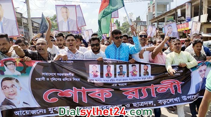 বিএনপির নিহত নেতা-কর্মীদের স্মরণে বড়লেখায় শোক র‌্যালি