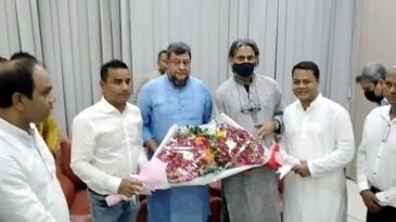 যুবলীগের চেয়ারম্যান-সেক্রেটারিকে সিলেটে ফুলেল শুভেচ্ছা