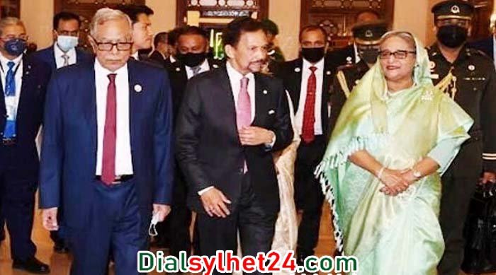 ব্রুনাইয়ের সুলতানের সম্মানে রাষ্ট্রপতির নৈশভোজে প্রধানমন্ত্রী