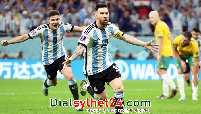 মেসি জাদুতে অস্ট্রেলিয়াকে হারিয়ে কোয়ার্টারে আর্জেন্টিনা