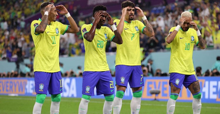 দক্ষিণ কোরিয়াকে হারিয়ে কোয়ার্টার ফাইনালে ব্রাজিল