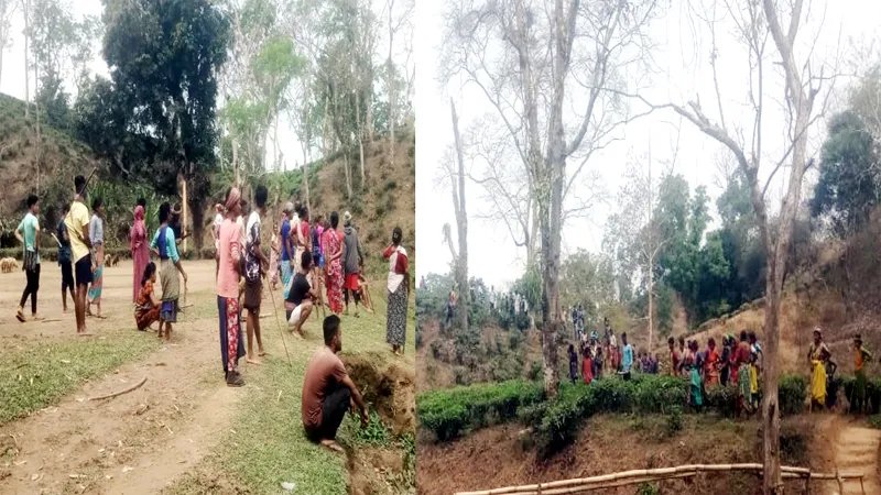 রাস্তা নিয়ে কাঁকড়াছড়া পুঞ্জি ও রেহেনা চা বাগান শ্রমিকদের মধ্যে উত্তেজনা