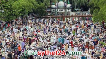সিলেটের ঈদগাহে ঈদগাহে ঈদ জামাত অনুষ্ঠিত