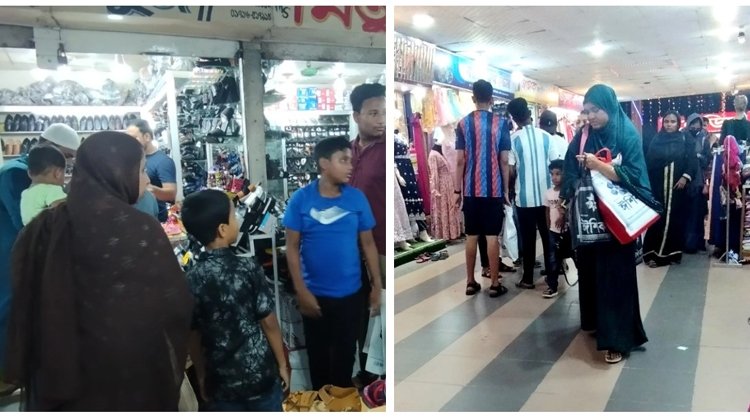 মৌলভীবাজারে ইফতারের পর জমে ঈদ কেনাকাটা