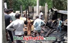 চুনারুঘাটে আগুনে পুড়ল কৃষকের বসতঘর