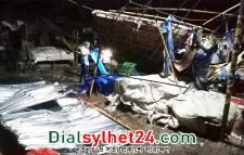 লাখাইয়ে কালবৈশাখীর তাণ্ডবে শত শত ঘরবাড়ি বিধ্বস্ত
