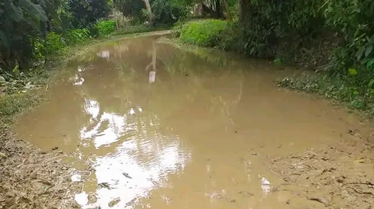 কাগাবলা ইউনিয়নের নিমারাই গ্রামের রাস্তায় ভোগান্তিতে ২ গ্রামের হাজারো মানুষ